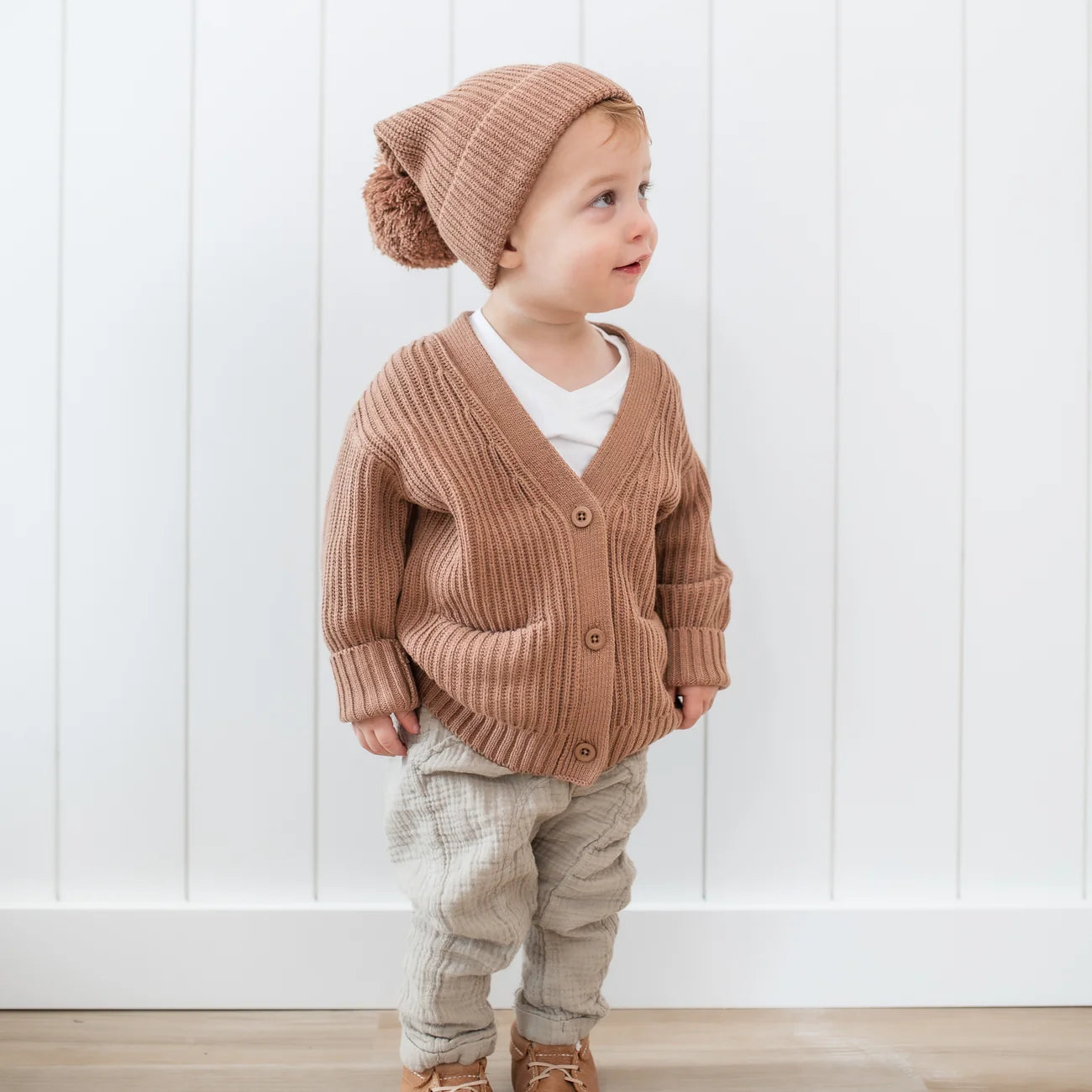 Kyte Baby Latte Chunky Knit Oversized Cardigan