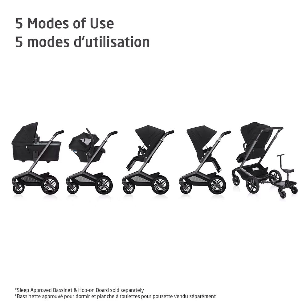 Fame Stroller & Mico Luxe+ Car Seat Travel System - Twillic Black - Online Exclusive