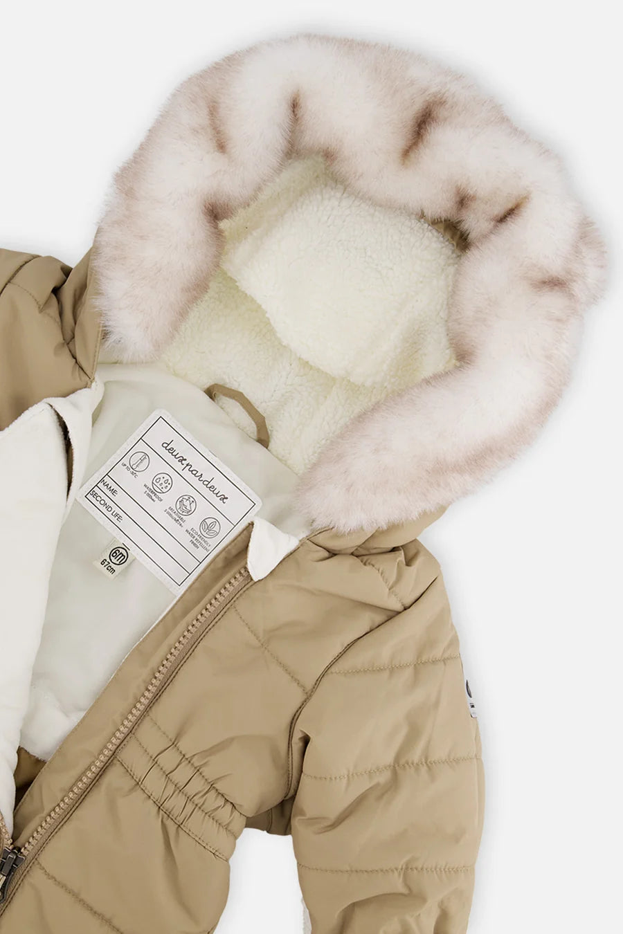 Deux Par Deux Baby One Piece Snowsuit For Car Seats Taupe - Online Exclusive