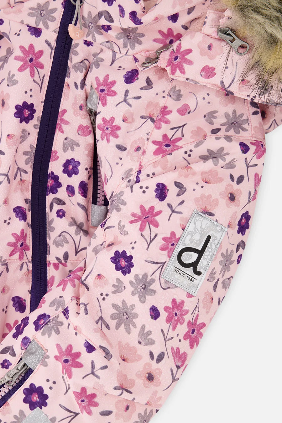 Deux Par Deux Kids One Piece Play Snowsuit Pink Mini Flower Print - Online Exclusive