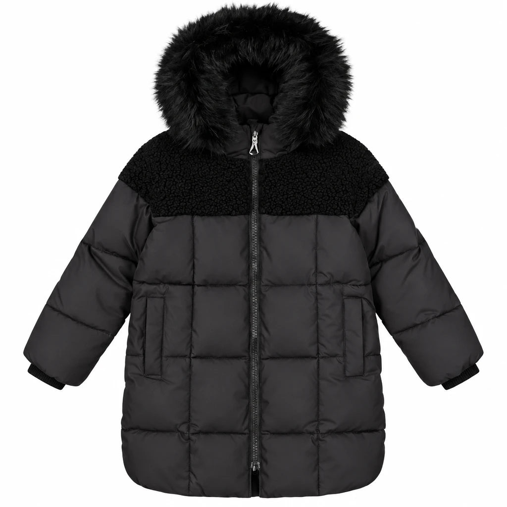 Deux Par Deux Cozy Long Winter Puffer Coat Black - Online Exclusive