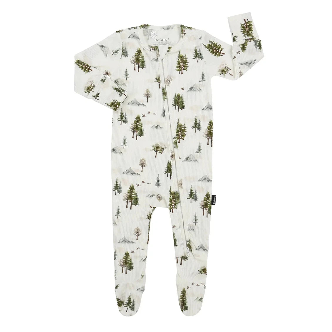 Belan J Misty Forest Ribbed Footed Zipper Sleeper