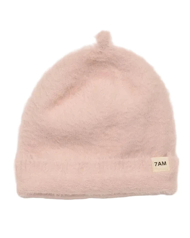 7AM Powder Pink SLOUCHY BEANIE • FURRY - Online exclusive