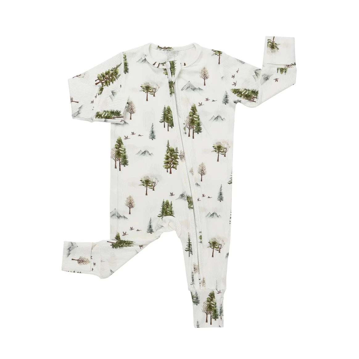 Belan J Misty Forest Ribbed Footless Zipper Sleeper