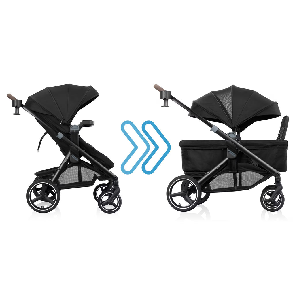 Evenflo Transformer Stroller-Wagon Travel System (core) - Pitch Black - Online Exclusive