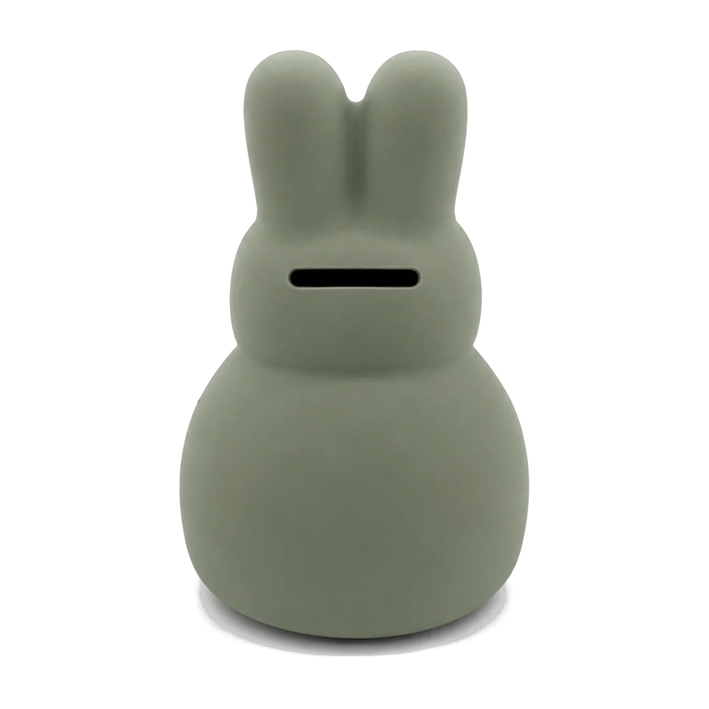 Milly Stone Silicone Piggy Bank Bunny Sage Green