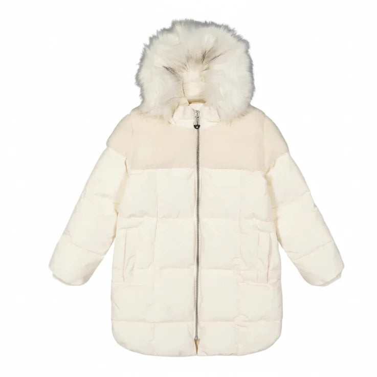 Deux Par Deux Long Winter Puffer Coat Off-White - Online Exclusive