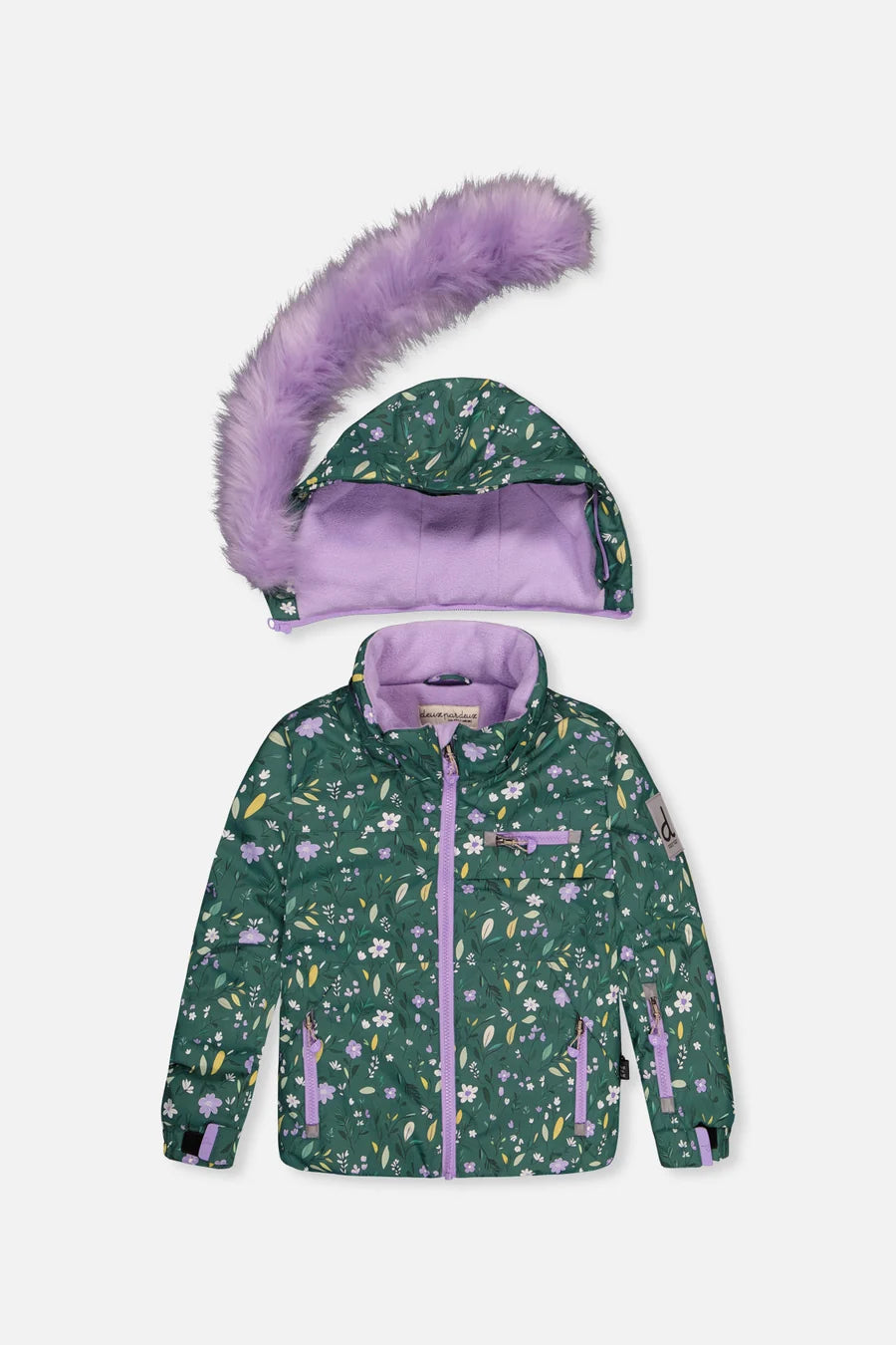 Deux Par Deux Two Piece Play Snowsuit Green Mini Flower Print - Online Exclusive