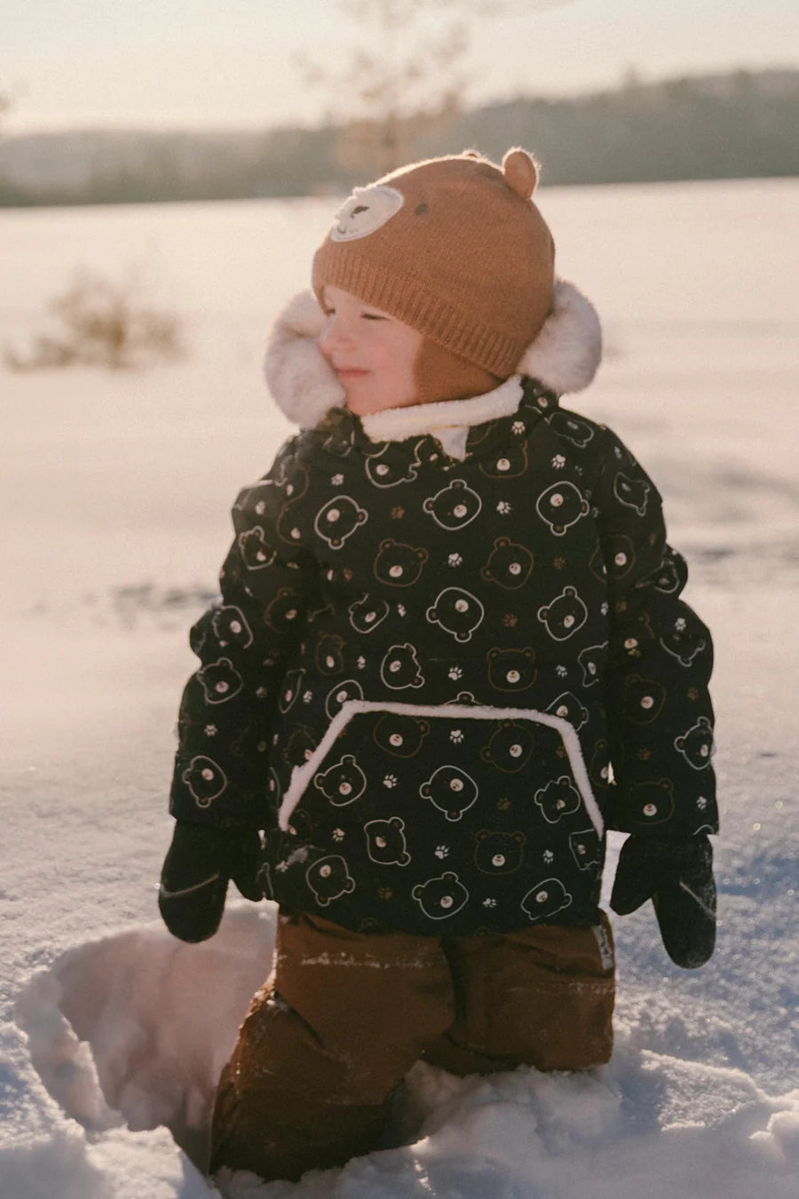 Deux Par Deux Baby Two Piece Snowsuit Blue Printed Teddy Bears - Online Exclusive