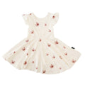 BELAN J PETALS RUFFLED SLEEVES TWIRL DRESS