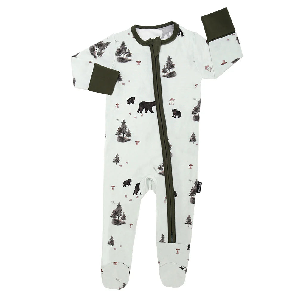 BELAN J BLACK BEAR FOOTED ZIPPER SLEEPER