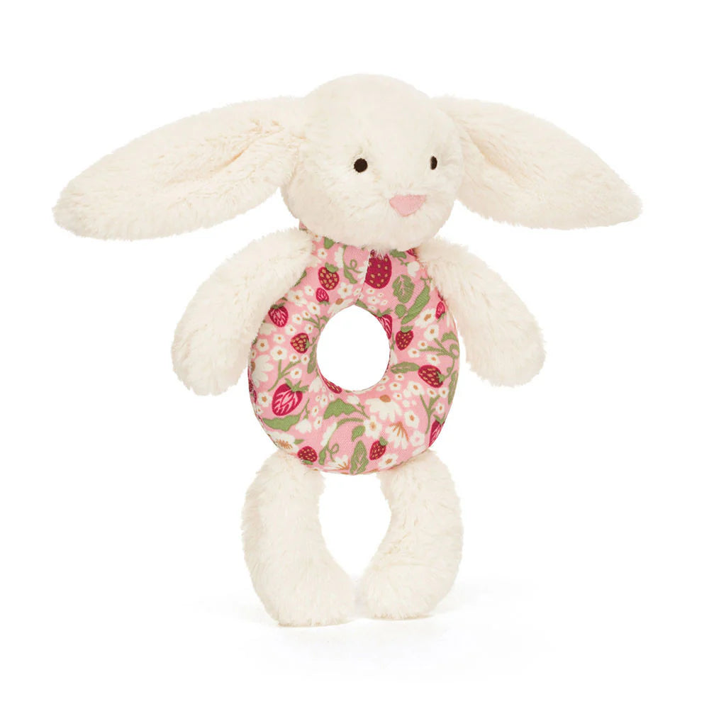 JELLYCAT BLOSSOM CREAM BUNNY BERRY RING RATTLE