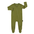 Belan J Olive Green Ribbed Footed Zipper Sleeper