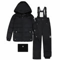 Deux Par Deux Two Piece Play Snowsuit Black With Black Pants - Online Exclusive