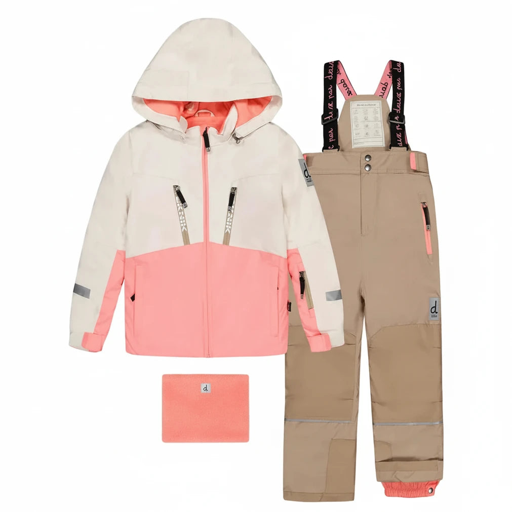 Deux Par Deux Two Piece Teknik Snowsuit Off-White And Pink - Online Exclusive
