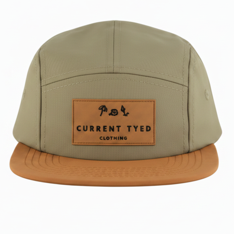 CURRENT TYED CLOTHING - WATERPROOF FIVE PANEL HAT OLIVE/RUST