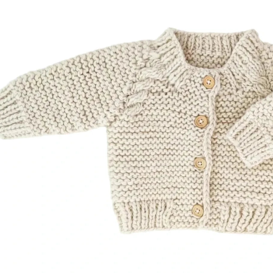 HUGGALUGS NATURAL GARTER CARDIGAN
