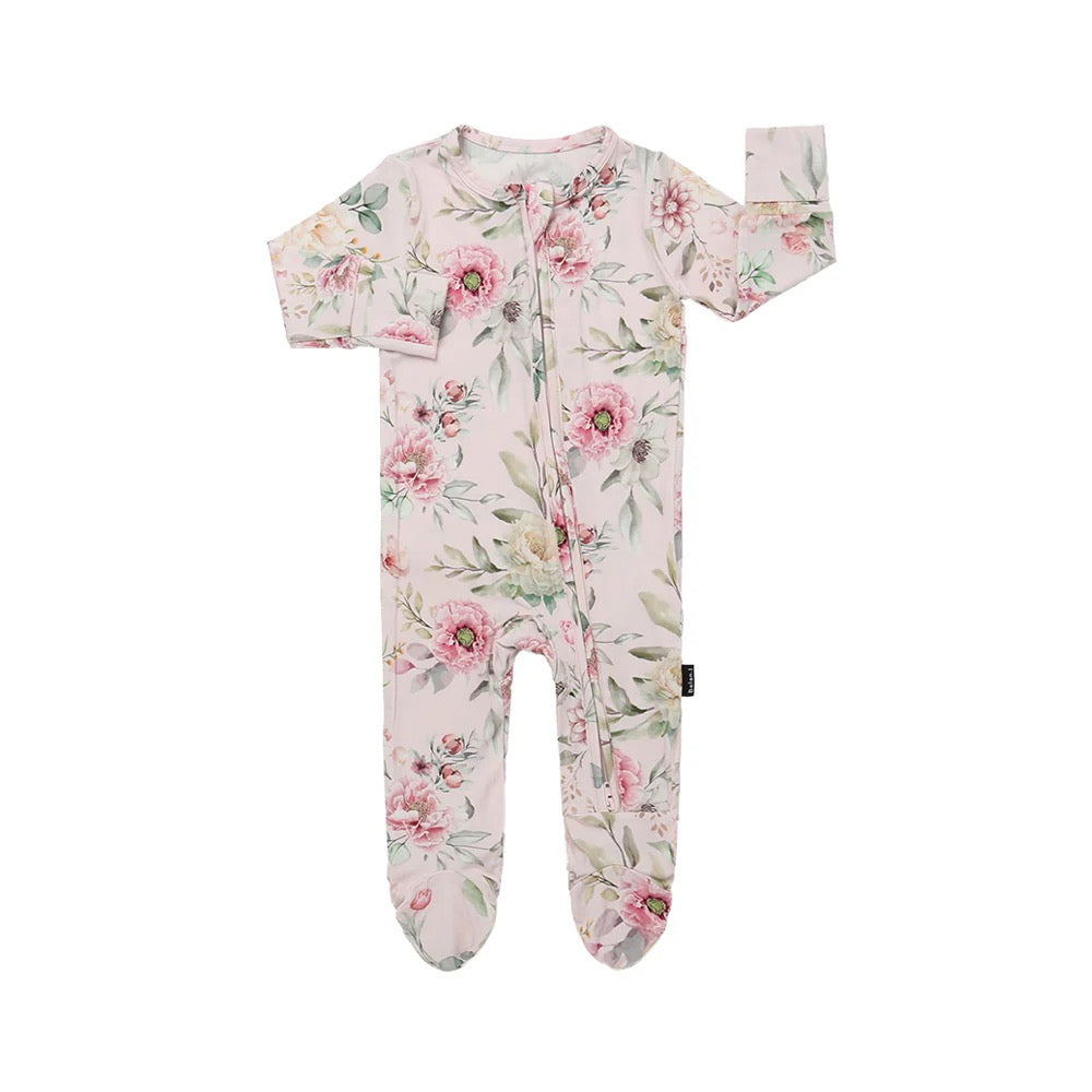 BELAN J FOOTED ZIPPER SLEEPER FLORAL BLISS