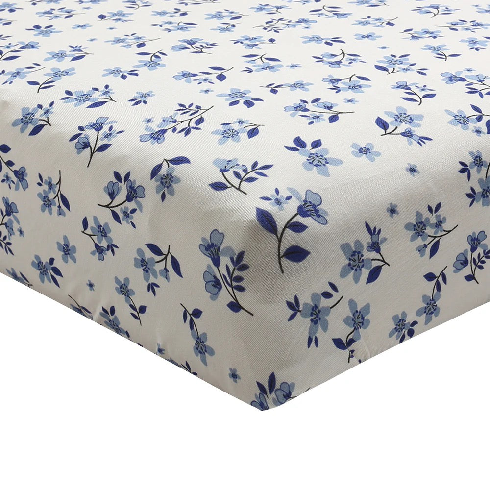 BELAN J BAMBOO CRIB SHEET BLUEBELL