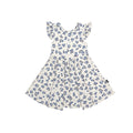 BELAN J RUFFLED SLEEVES TWIRL DRESS BLUEBELL