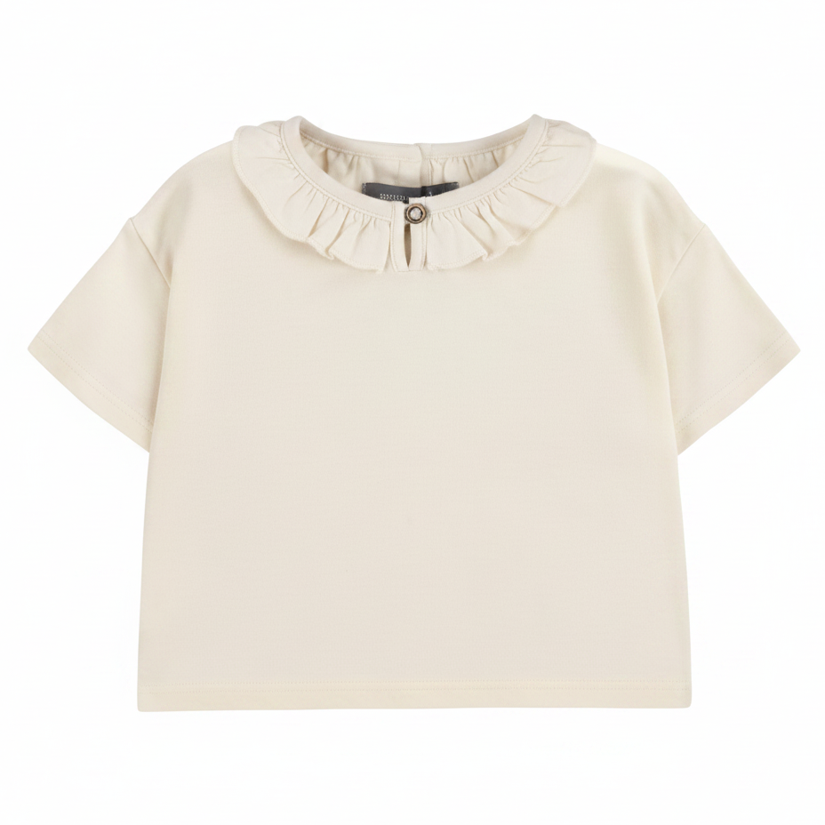 Souris Mini Cream Short Raglan Sleeves Relaxed Fit T-Shirt