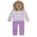 Deux Par Deux Baby Snug One Piece Snowsuit Adapted for Car Seats Purple Printed Mini Flower - Online Exclusive