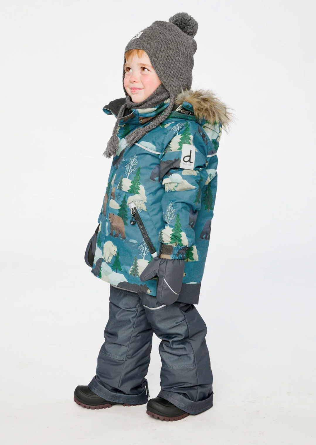 Deux Par DeuxTwo Piece Discover Snowsuit Blue Bear Print - Online Exclusive