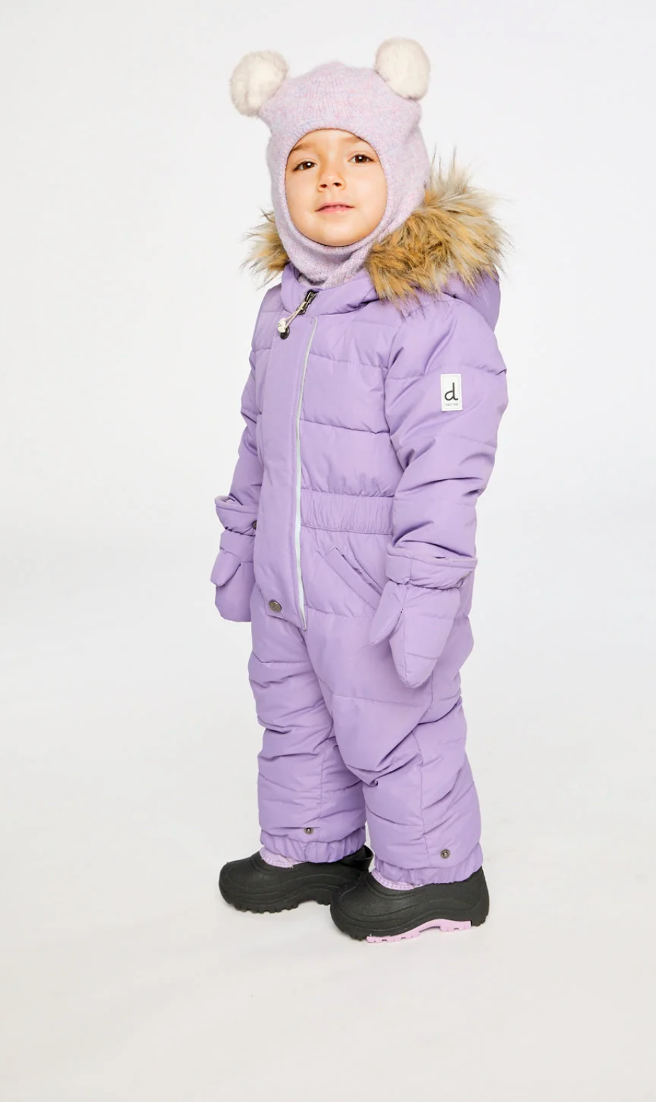 Deux Par Deux Baby Original One Piece Puffy Snowsuit with Removable Mittens and Boots Violet - Online Exclusive