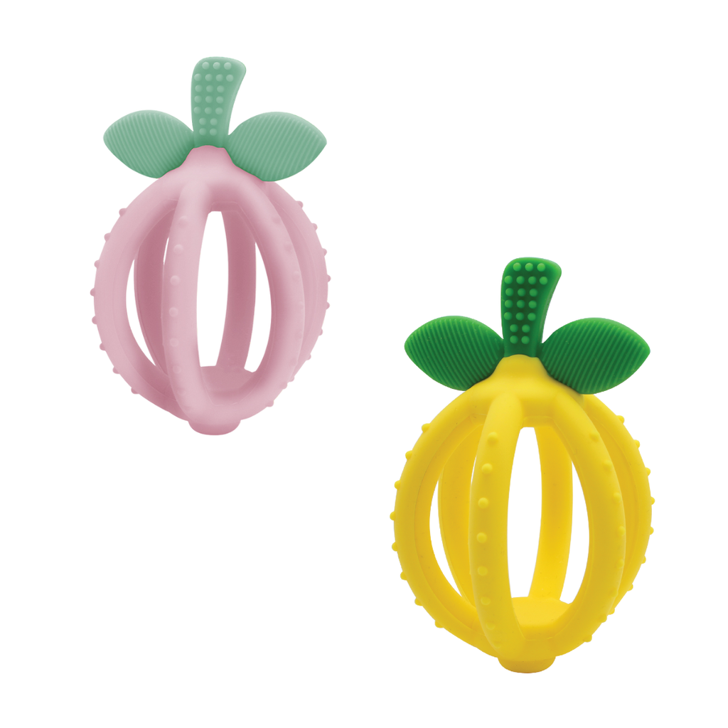Itzy Ritzy Bitzy Biter™ Teething Ball Baby Teether Pink Lemonade