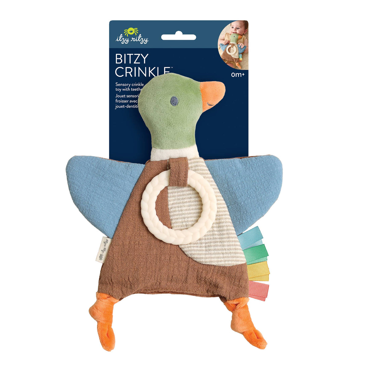 Itzy Ritzy Bitzy Crinkle™ Sensory Toy With Teether Mallard
