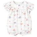 Souris Mini White Romper with Checks & Flowers