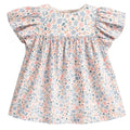 Souris Mini White Dress with Floral Pattern