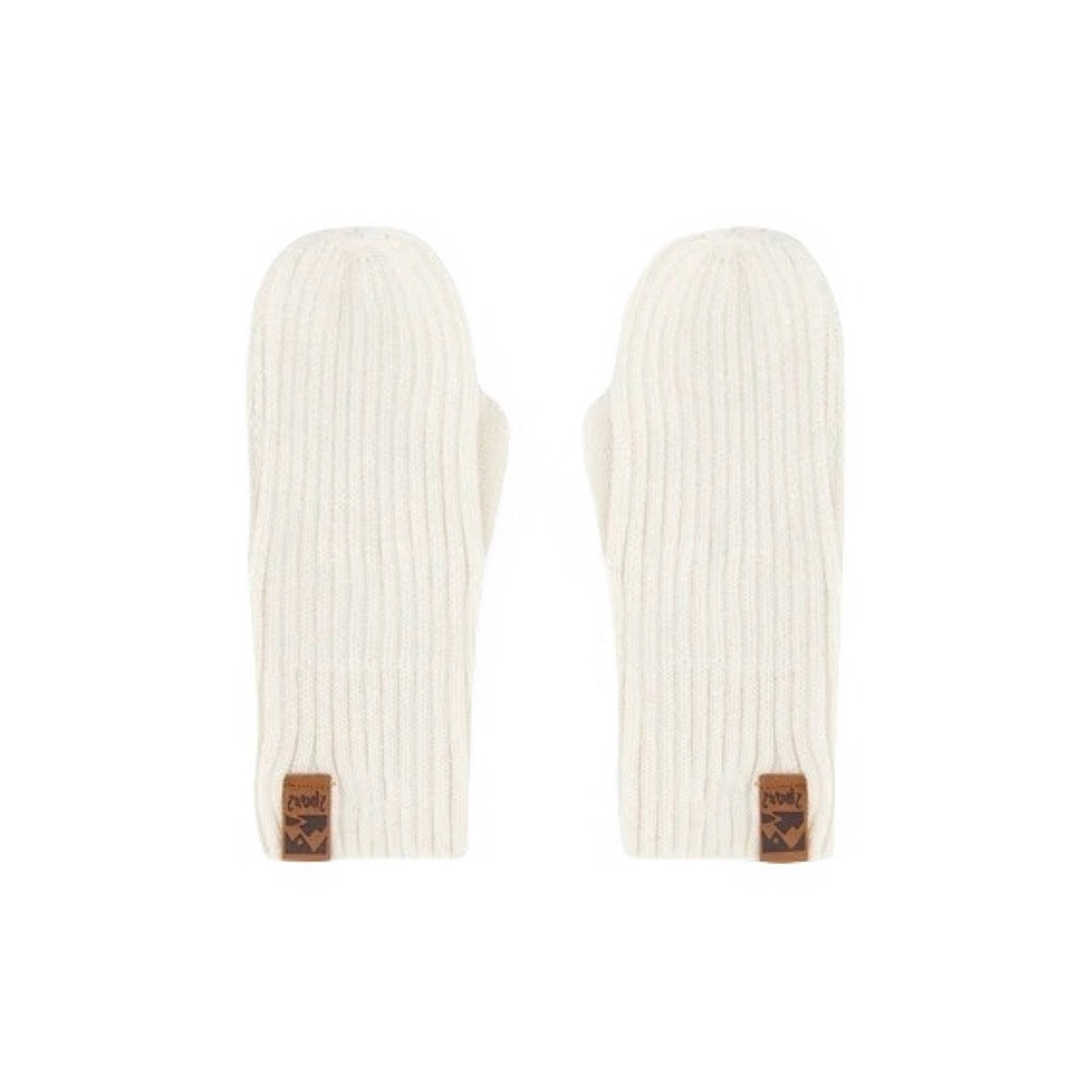 Deux Par Deux Whisper White Knit Mittens