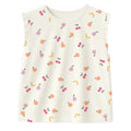 Souris Mini Cream Sleeveless Shirt with Fruit All Over