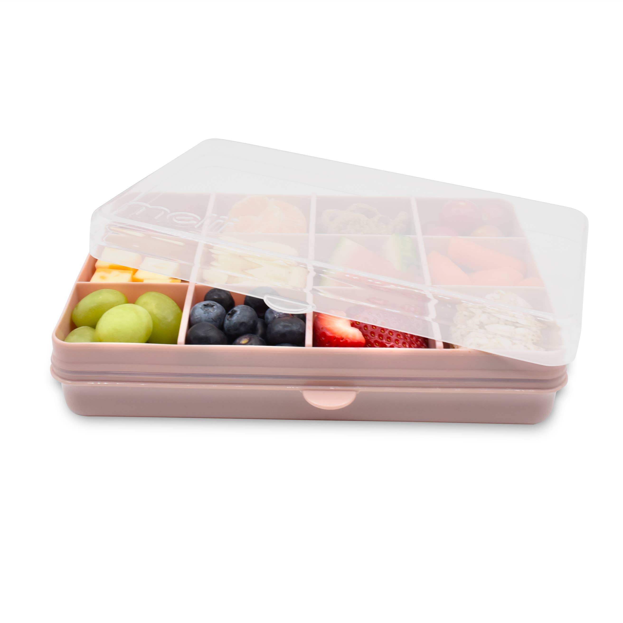 melii Snackle Box Pink Divided Snack Container with 12 Compartments