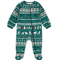 Souris Mini Green Holiday One Piece Pajama with Winter Fresco