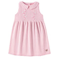 Souris Mini Pink Knit Dress with Floral Embroidery