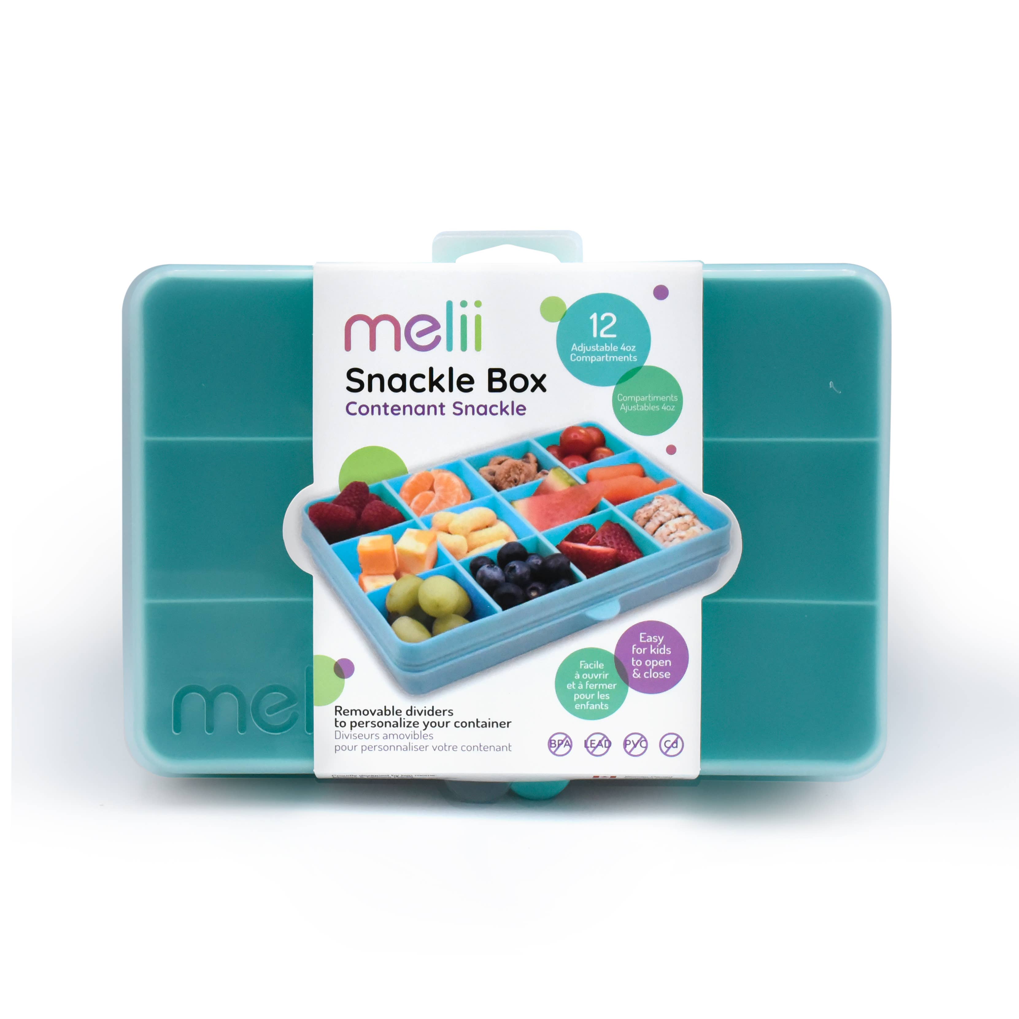 melii Snackle Box Pink Divided Snack Container with 12 Compartments