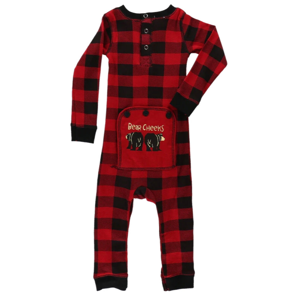 Lazy One Bear Cheeks Infant Plaid Flapjack