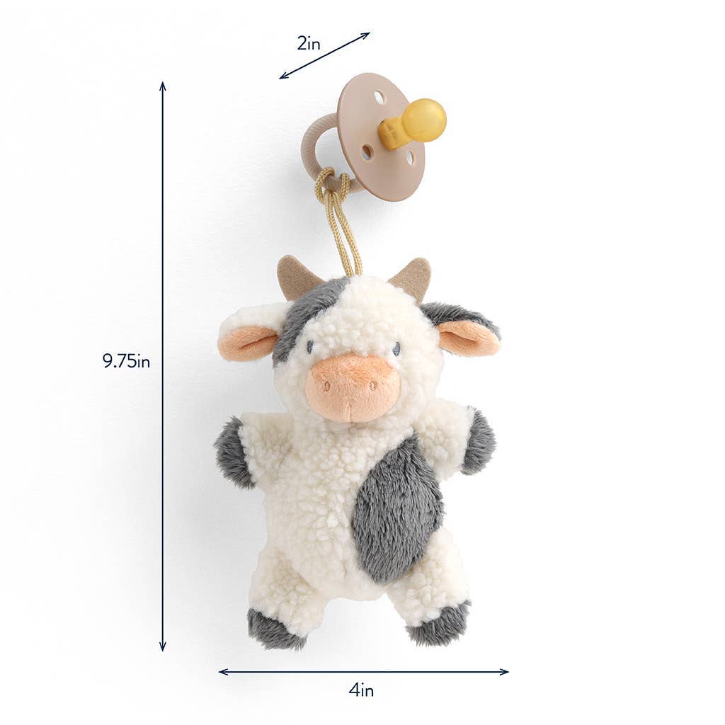 Itzy Ritzy Bitzy Pal Cow Natural Rubber Pacifier & Plush