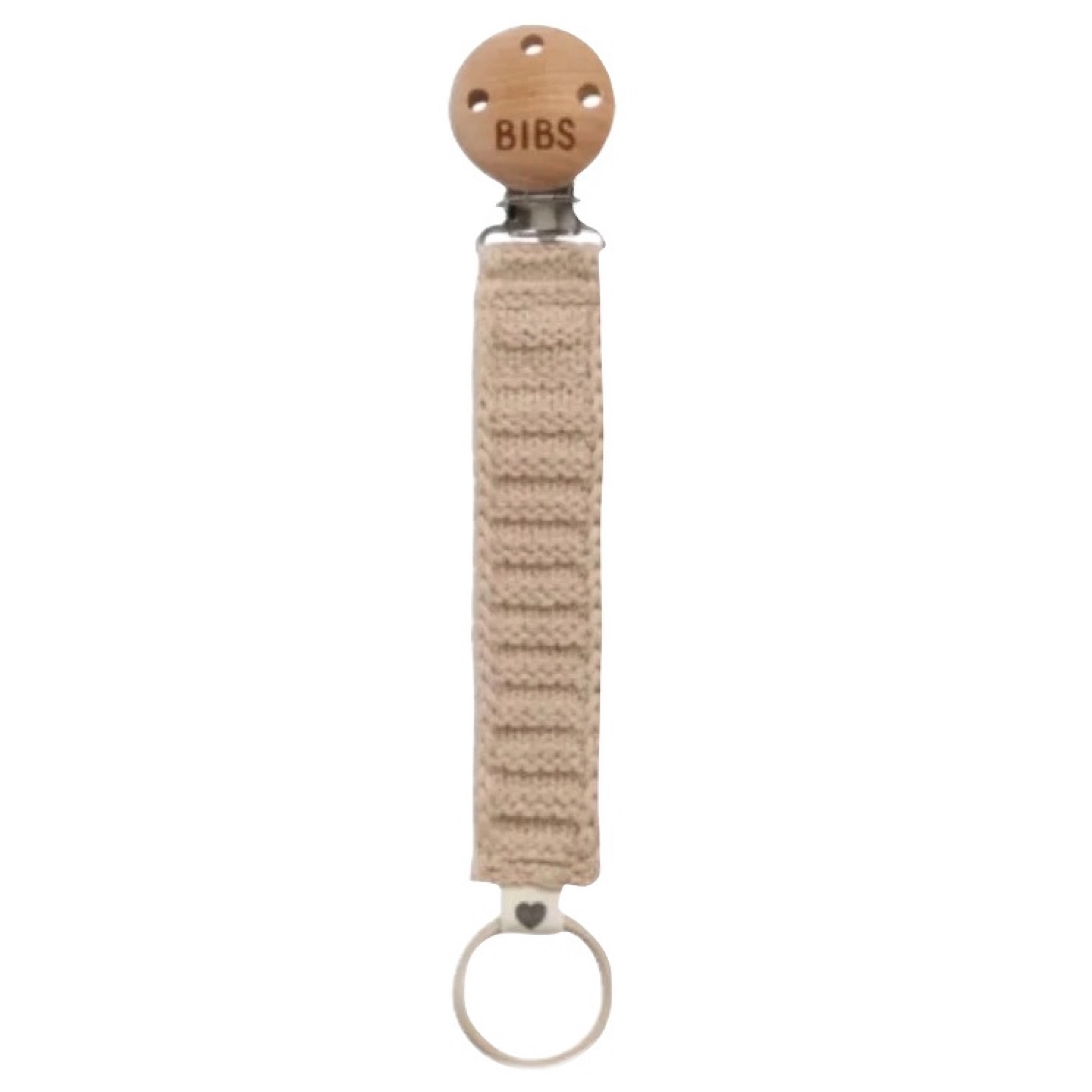 BIBS Vanilla Knitted Pacifier Clip