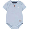 Souris Mini Blue Bodysuit In Waffle Jersey