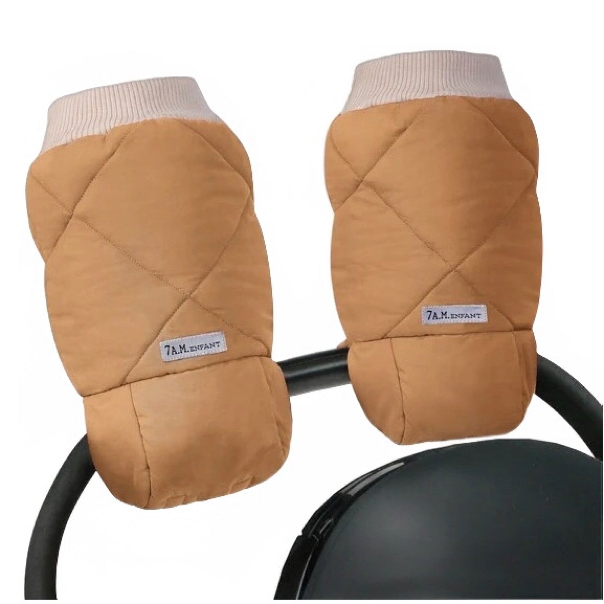 7AM Cognac Quilted Warmmuffs
