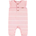 Souris Mini Pink & Cream Striped Ribbed Knit One Piece