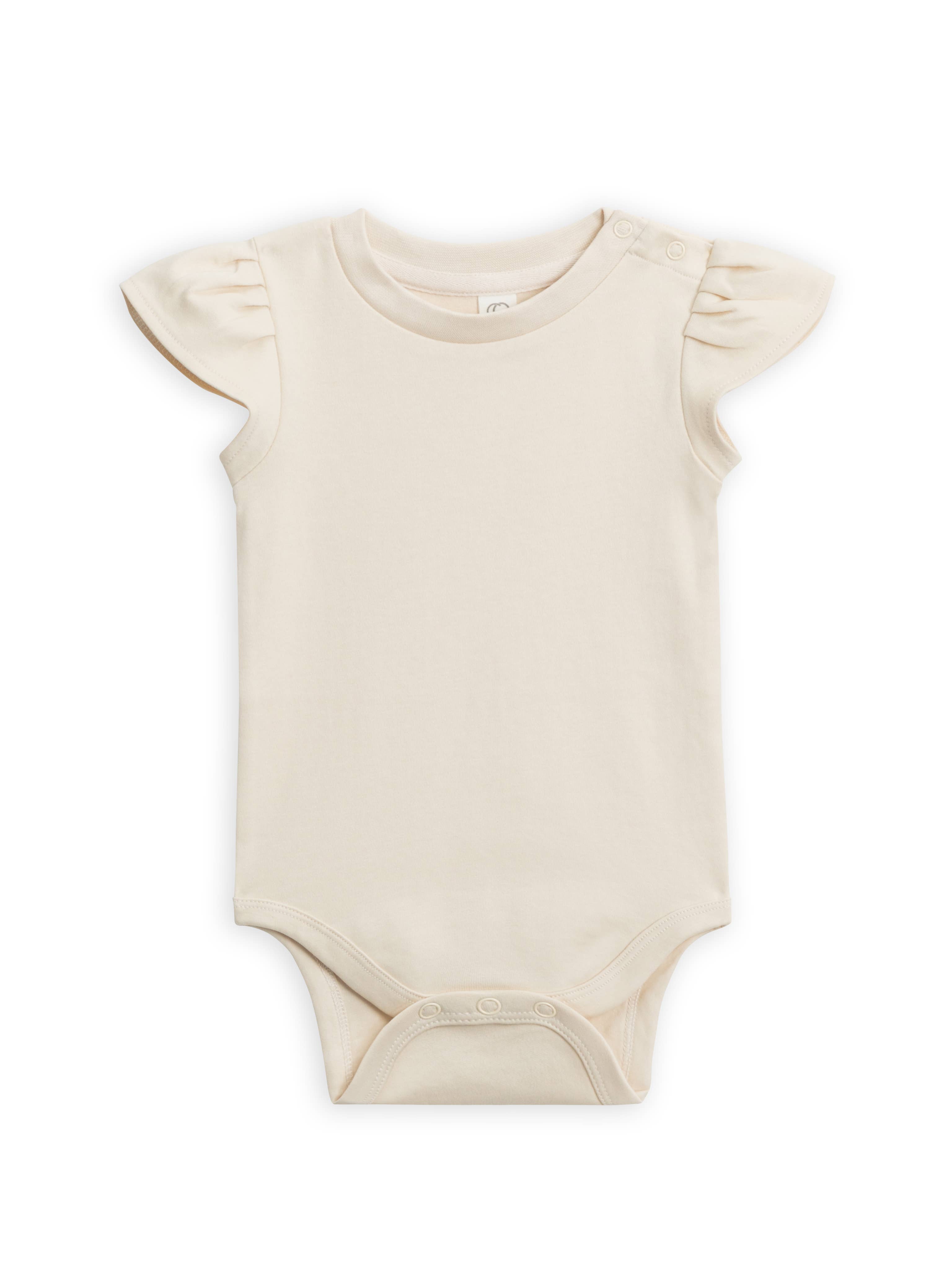 Colored Organics Natural Pearl Petal Sleeve Bodysuit