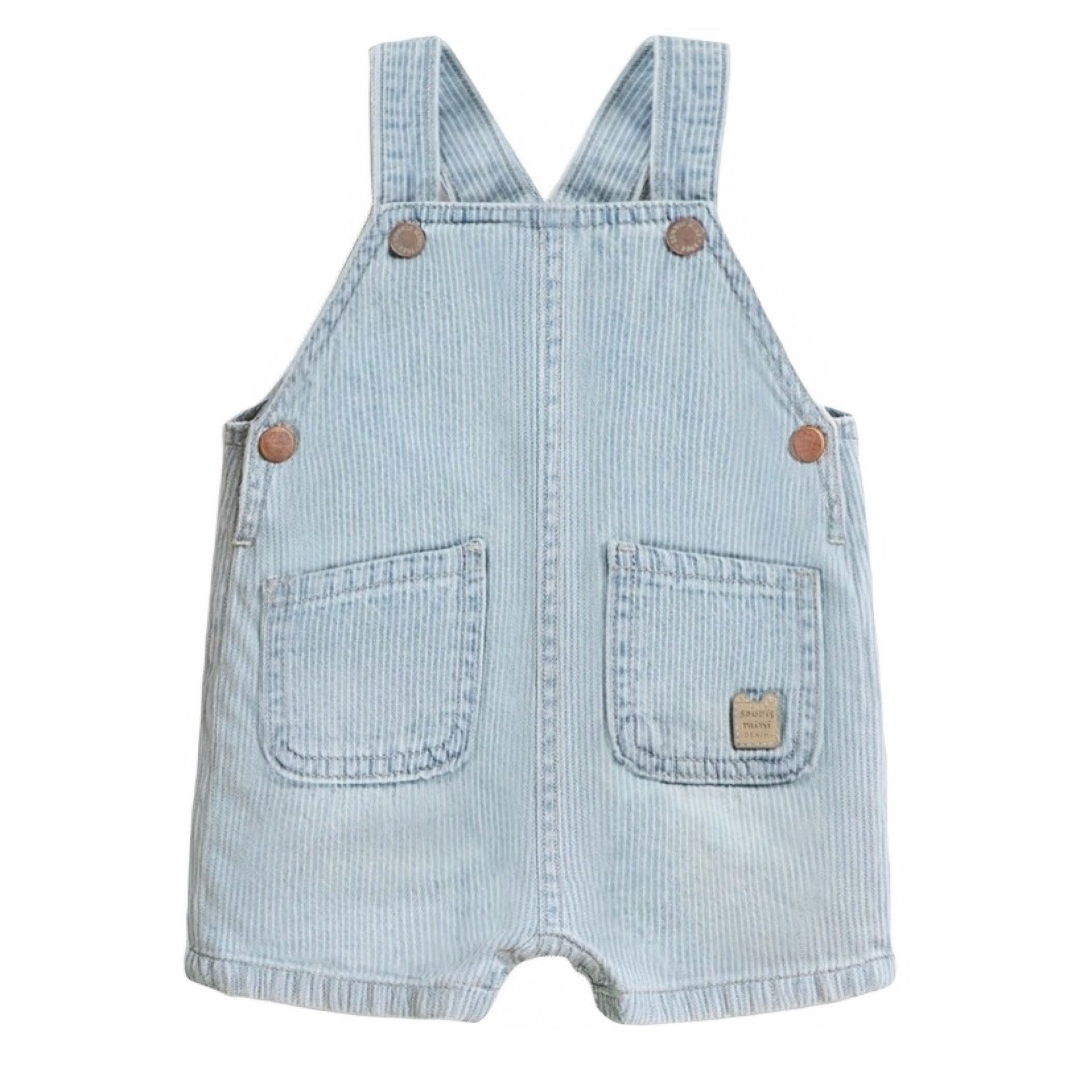 Souris Mini Light Blue Striped Denim Overalls