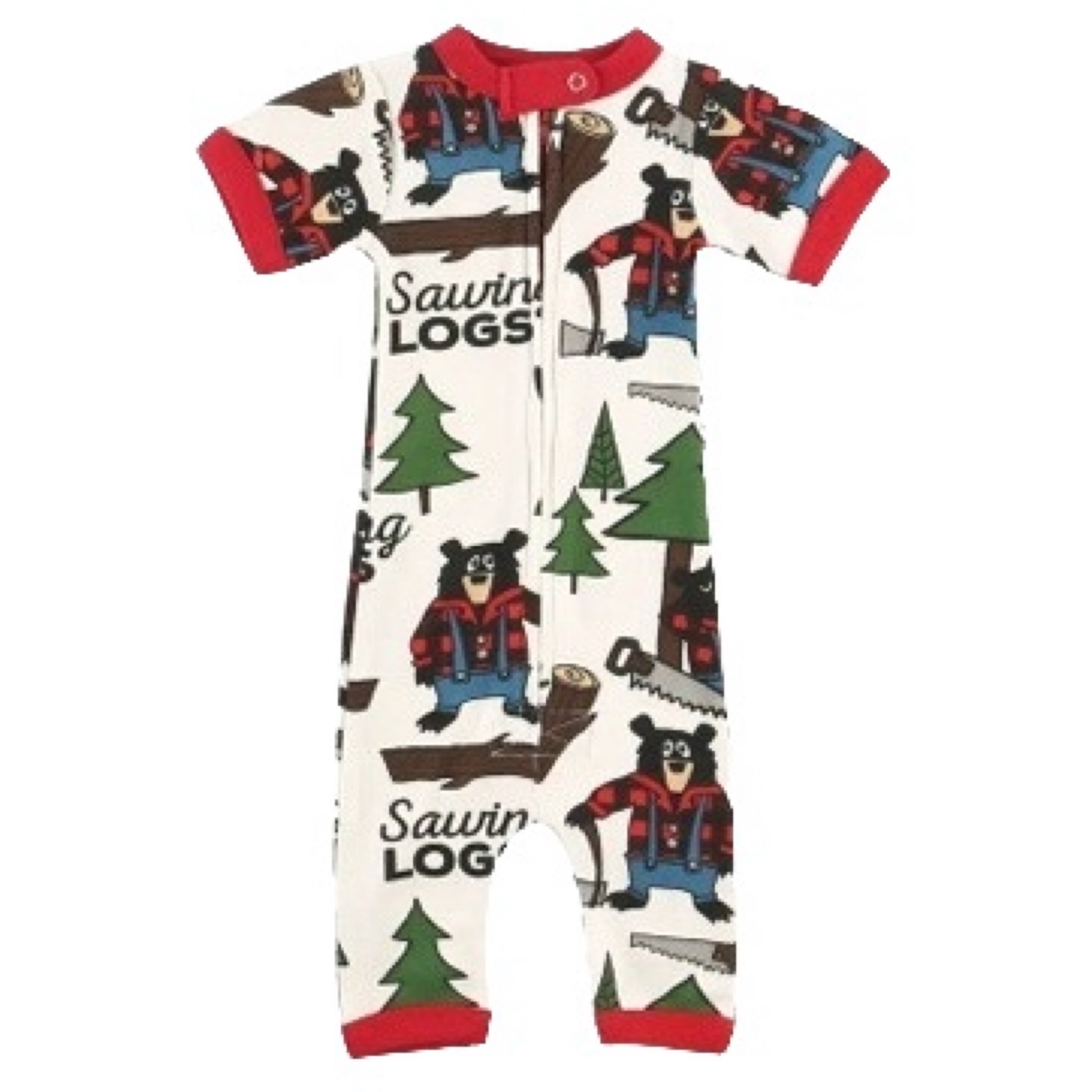 Lazy One Sawing Logs Infant PJ Romper