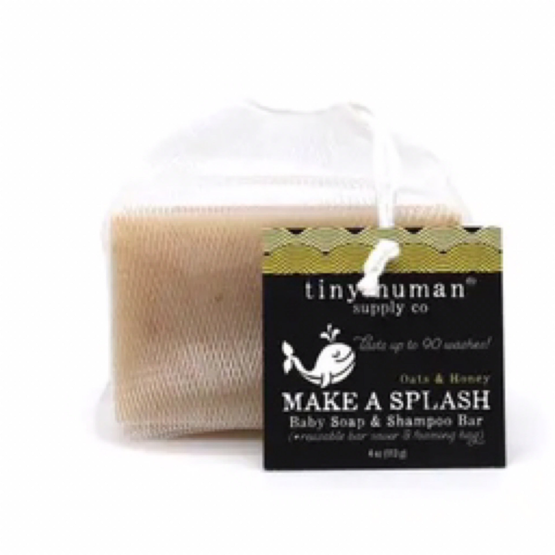 Tiny Human MAKE A SPLASH Baby Soap & Shampoo Bar Oats & Honey