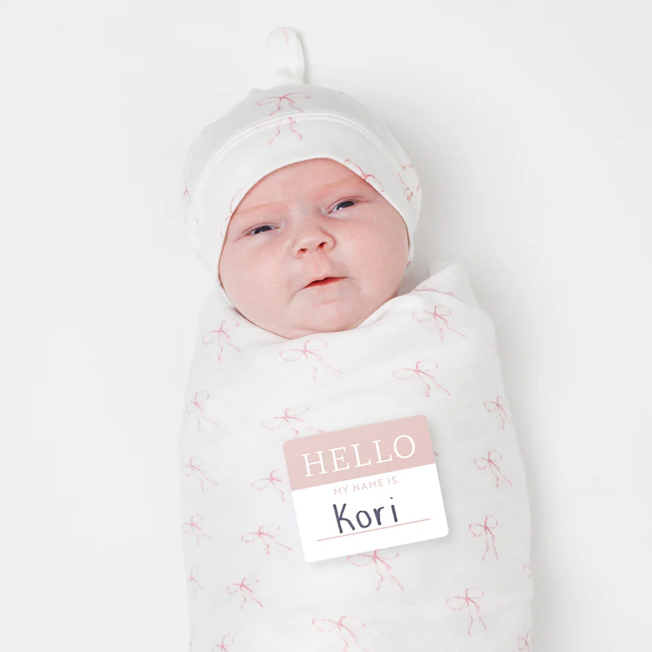 Lulujo Hello World Blanket + Knotted Hat - Bows