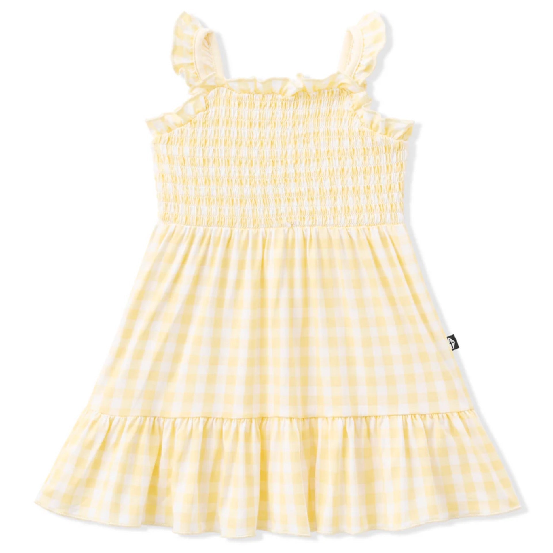 Kyte Baby Gingham Chamomile Smoked Dress
